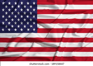 United States Flag On A Silk Drape