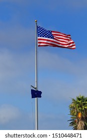 United States Flag Over Naval Base Point Loma.