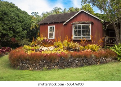 United States Hawaii Kauai Wooden House With Garden In The Jungle