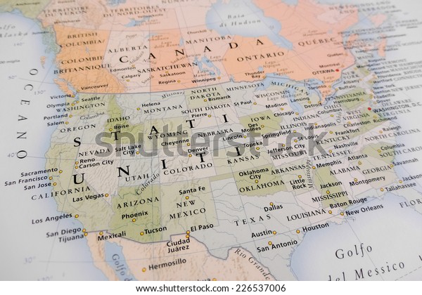 United States Map Geographical View Altered Stock Photo (Edit Now