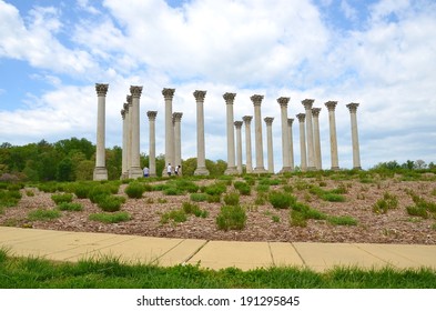 United States National Arboretum Columns In Washington DC, USA