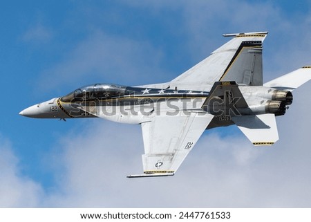 United States Navy Boeing F-18 Super Hornet Fighter Jet at the 2023 Orlando Air Show in Sanford, FL