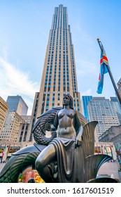 United States, New York City - September 14, 2019: Statue In Rockefeller Center, In Midtown Manhattan, Commissioned By The Rockefeller Family.