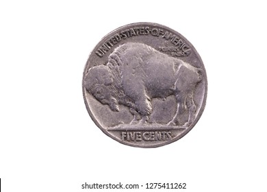 United States Nickel Coin With Buffalo Or Bison Five Cents