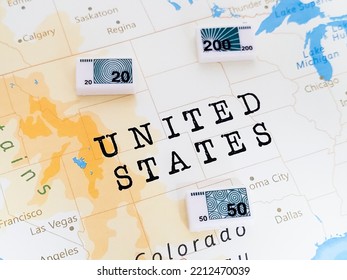 United States On The Map And Money