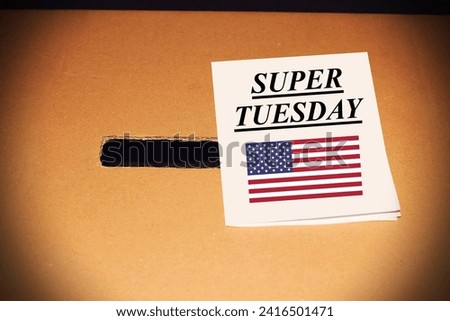 United states political Super Tuesday state election vote concept.
