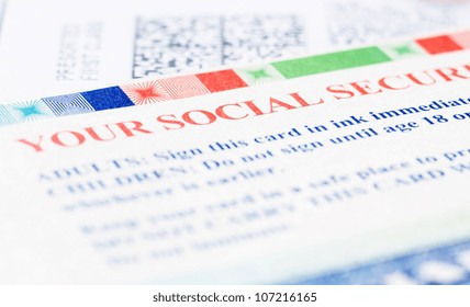 United States Social Security Blue Card Stock Photo 107216165 ...