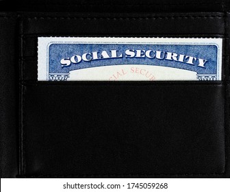 United States Social Security Card Inside Of Leather Wallet