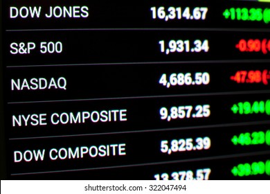 united states stock market chart,Stock market data on LED display concept