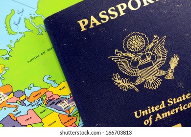 United States Travel Passport With Map