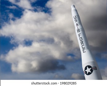 United States Vintage Missile With Blue Sky's As A Background