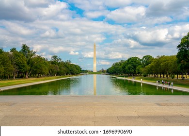 United States, Washington D. C. - September 19, 2019: The Washington Monument is an obelisk on the National Mall in Washington, D.C., built to commemorate George Washington, once commander-in-chief.