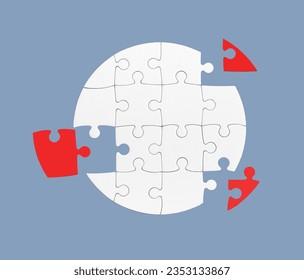 Uniting fragments. Making the puzzle whole again. The missing link. Connecting the jigsaw pieces to form the whole picture. - Shutterstock ID 2353133867