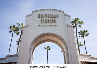 Universal City, CA, USA - Mar 21, 2022: The Entrance To The Universal Studios Hollywood, A Film Studio And Theme Park In The San Fernando Valley Area Of Los Angeles County, California.