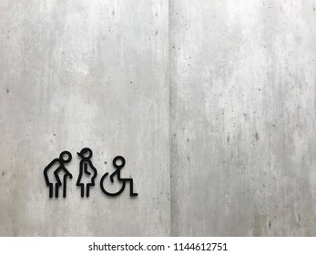 Universal Design Icon Of Toilet Sign On Grey Background