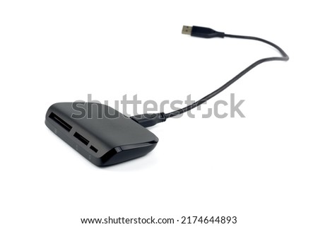 Universal hi speed card reader isolated on white background.