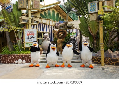 Universal Studio, Singapore - September 15, 2014 : Live Madagascar Boogie Show At Universal Studios Singapore.