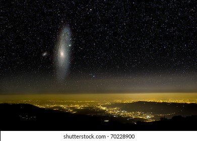 The Universe Above City Lights. The Andromeda Galaxy.