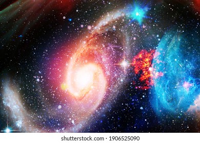 Universe Filled With Stars, Nebula And Galaxy . Science Fiction Art. Elements Of This Image Furnished By NASA.