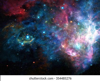 Universe Filled With Stars, Nebula And Galaxy