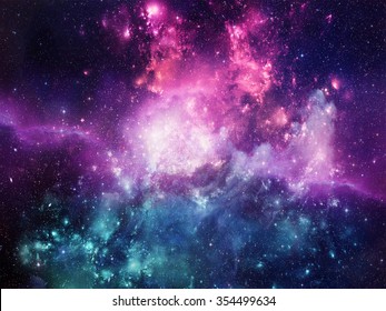 Universe filled with stars, nebula and galaxy - Shutterstock ID 354499634