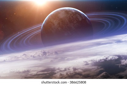 Universe Scene With Planets, Stars And Galaxies In Outer Space Showing The Beauty Of Space Exploration. Elements Furnished By NASA