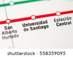 Universidad de Santiago Station. Santiago Metro map.