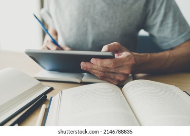 University College Student Using Tablet Studying Stock Photo 2146788835 