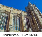 University Library, Michigan, Ann Arbor, USA. Beautiful stone building against blue sky.