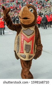 University Of Maryland Mascot - NCAA Division 1 Football University Of Maryland Terrapins  Vs. Ohio State Buckeyes On November 11th 2019 At The Ohio State Stadium In Columbus, Ohio USA