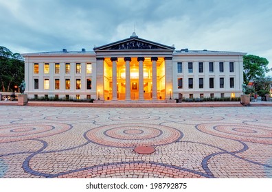 University Of Oslo, Norway At Night