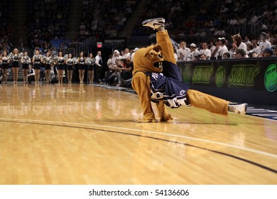 UNIVERSITY PARK, PA - FEBRUARY 24: Penn State's Mascot, The Nittany Lion, Break Dances During A Game Against Ohio State At The Byrce Jordan Center February 24, 2010 In University Park, PA