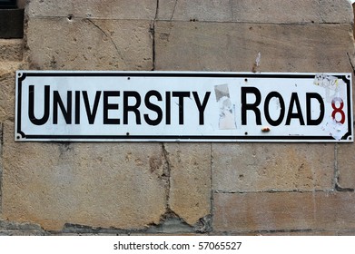 University Road sign Road sign for University Road in central Bristol