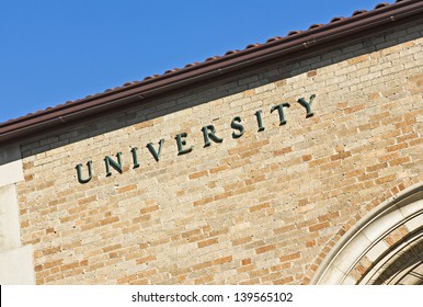 University Sign On A Building