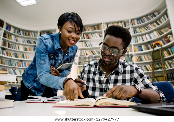 University Students African Boy Girl Sitting Stock Photo 1279427977 