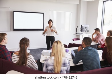 University Students Attending Lecture On Campus