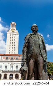  University Of Texas (UT) Against Blue Sky In Austin, Texas 