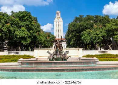  University Of Texas (UT) Against Blue Sky In Austin, Texas 