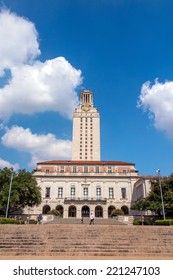  University Of Texas (UT) Against Blue Sky In Austin, Texas 