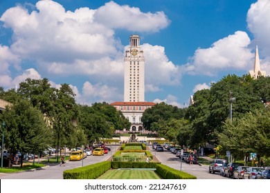  University Of Texas (UT) Against Blue Sky In Austin, Texas 