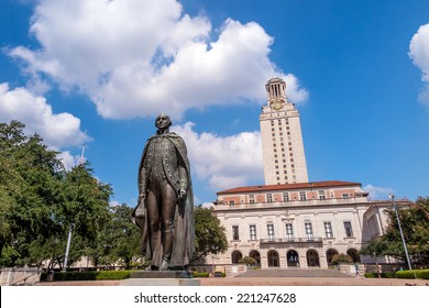  University Of Texas (UT) Against Blue Sky In Austin, Texas 