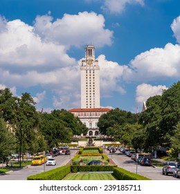  University Of Texas (UT) Against Blue Sky In Austin, Texas 