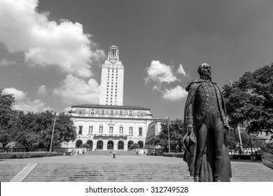  University Of Texas (UT) Against Blue Sky In Austin, Texas 