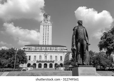  University Of Texas (UT) Against Blue Sky In Austin, Texas 