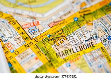 University Of Westminster. London, UK Map.