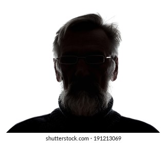 Unknown  Male Person Silhouette.Back Lit Studio Isolated