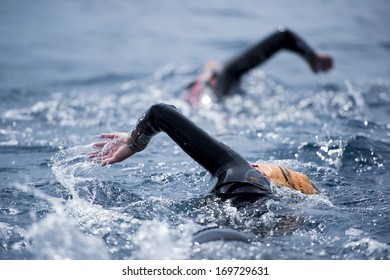 Unknown Swimmer At Sea.