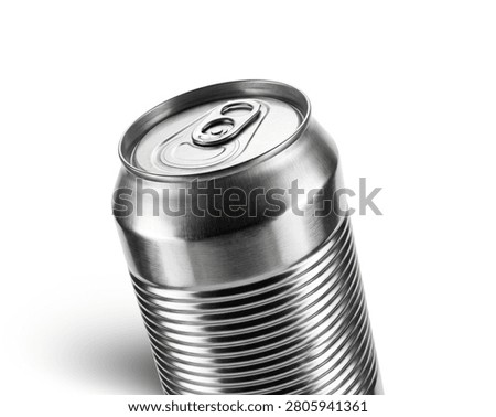 Unlabeled Metallic Can with Pull Tab for Beverage Packaging Design Mockup