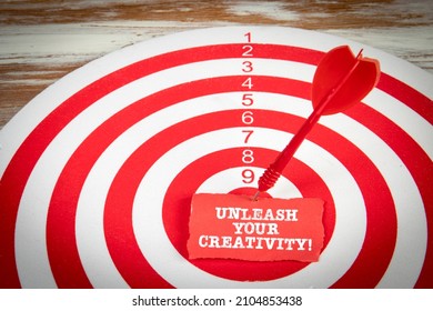  Unleash Your Creativity. Red Target With Dart.