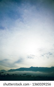 The Unlimited Sky With Mountain And Cloud